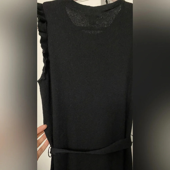 NWT Paige Black Pointelle Knit Sleeveless Midi Dress Size Medium - Picture 6 of 11